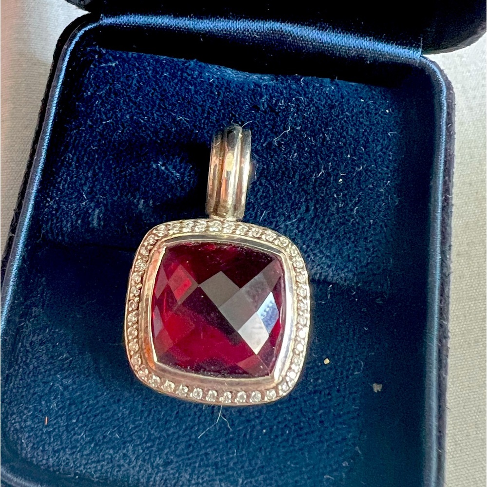 David Yurman Garnet and Diamond Albion Pendant